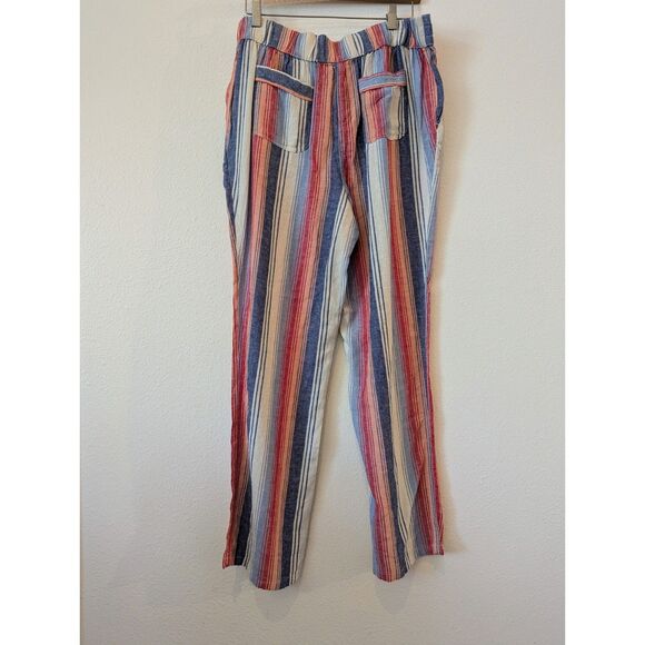 Per Se Striped Linen Blend Multi-Color Tie String Pants Sz XL? - Picture 9 of 9